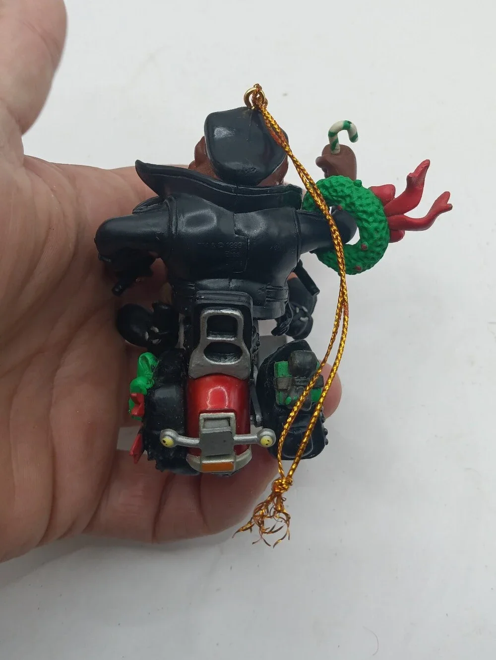 Vintage Looney Tunes Christmas Taz Tasmanian Devil On Motorcycle Ornament